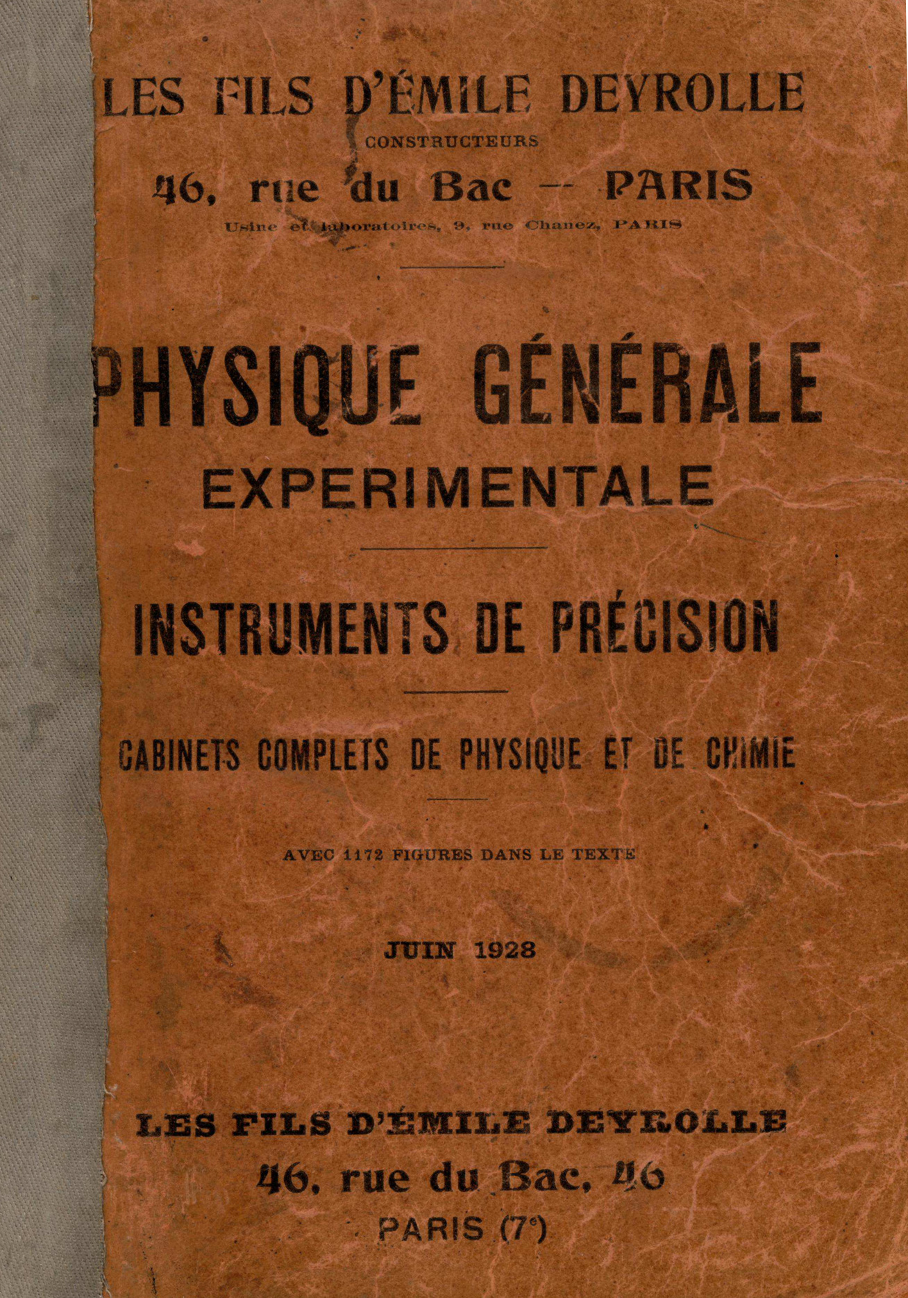 imagem do catálogo LES FILS D'ÉMILE DEYROLLE - PHYSIQUE GÉNERALE EXPERIMENTALE (1928)